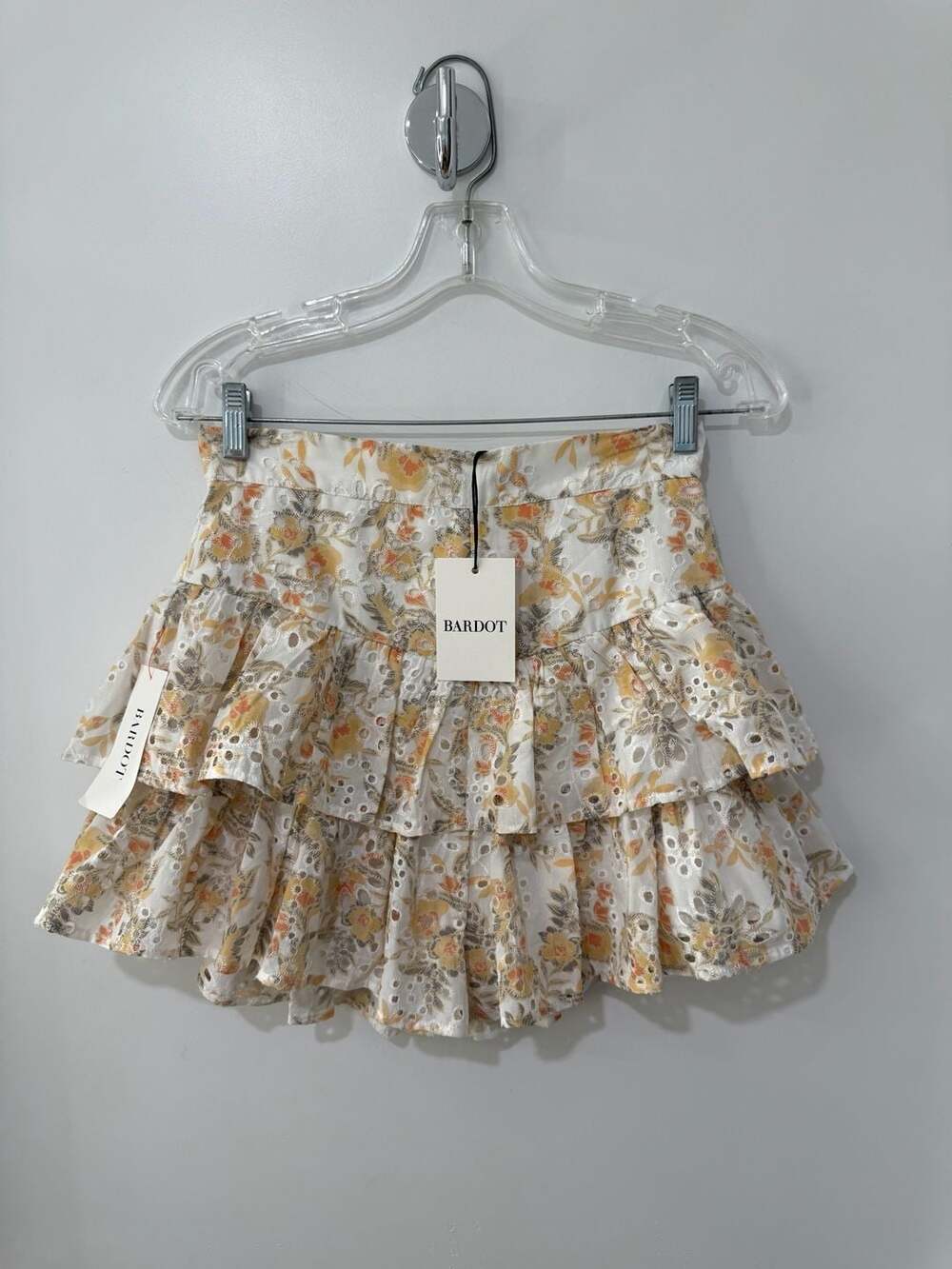Bardot Broderie Ruffle Skort Tropical Floral Print Size US 4/XS